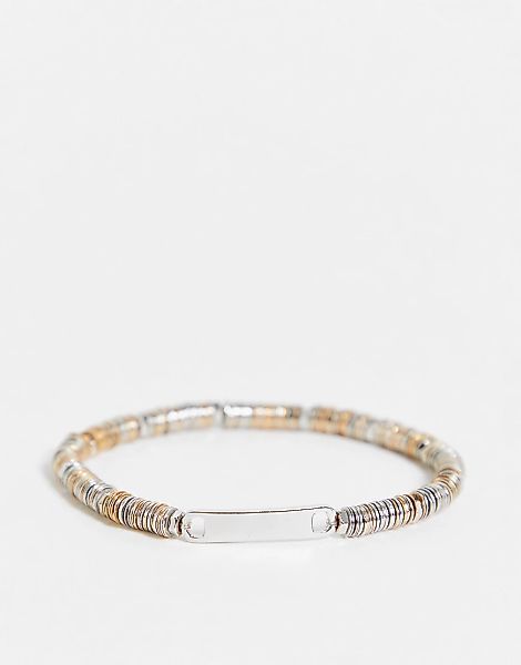 ASOS DESIGN – Armband mit Perlen aus verschiedenen Metallen-Bunt günstig online kaufen