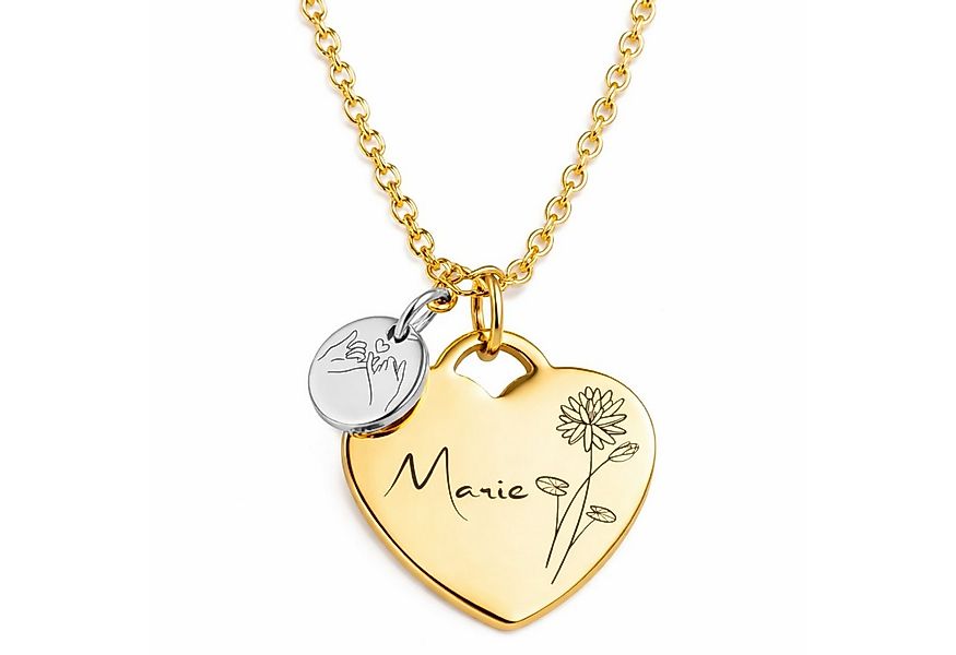 BS Schmuckdesign Kette mit Anhänger mit Gravur Damen Halskette personalisie günstig online kaufen