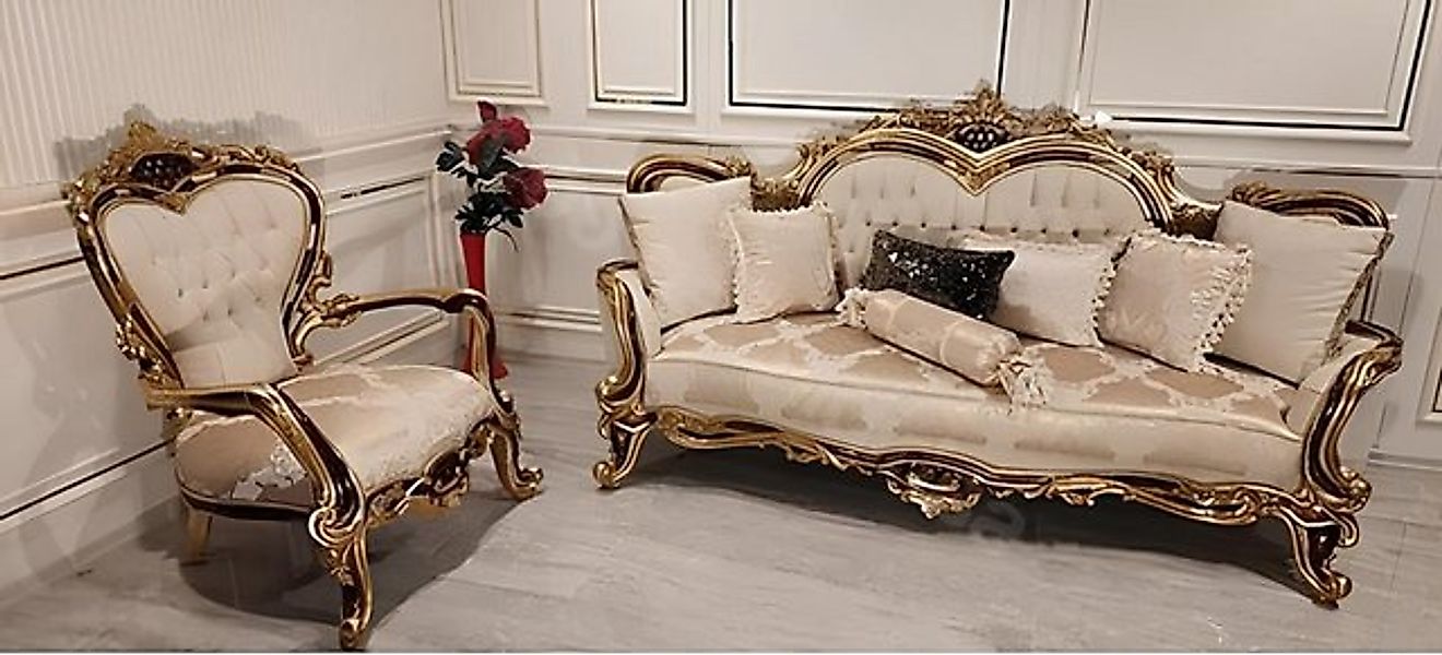 Xlmoebel Sofa Traditionelle Chesterfield-Sofa im Barockstil 2-teilige, 2 Te günstig online kaufen