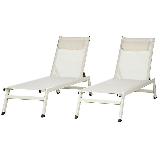 Outsunny Chaise Longue Liegestuhl Sonnenliege aus Aluminium und Polyester, günstig online kaufen