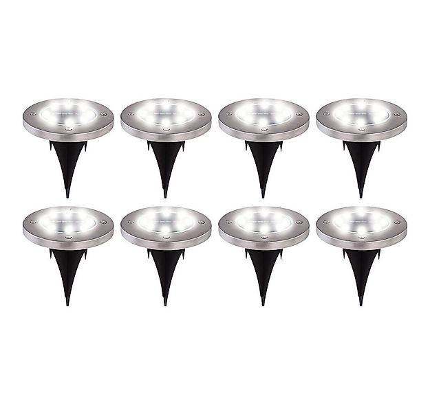 etc-shop LED Gartenleuchte, LED-Leuchtmittel fest verbaut, 8x LED Solar Leu günstig online kaufen