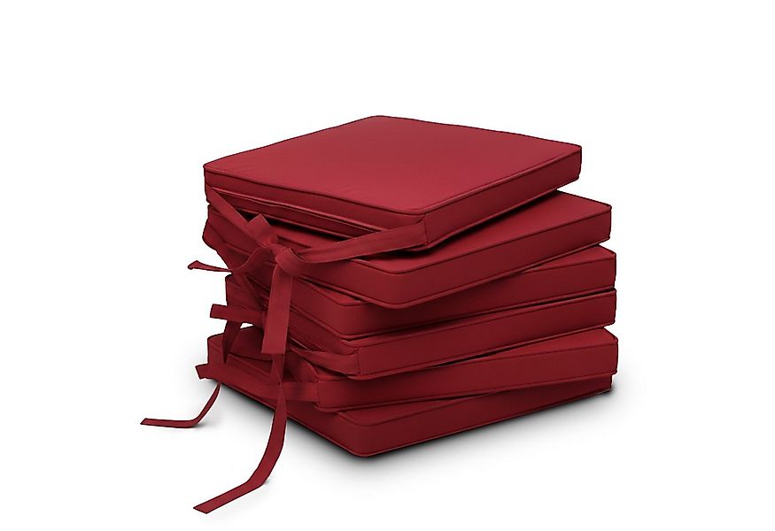 Beautissu Stuhlkissen 6er Set Loft SK Stuhlkissen Rot, 45x40x5cm, Stuhlpols günstig online kaufen
