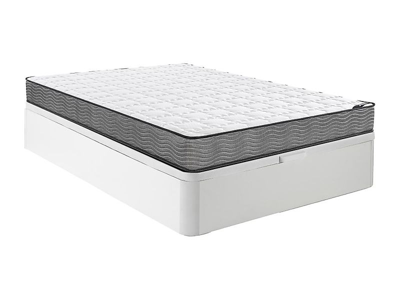 Set aus Bettgestell mit Bettkasten + Taschenfederkernmatratze - 140 x 190 c günstig online kaufen