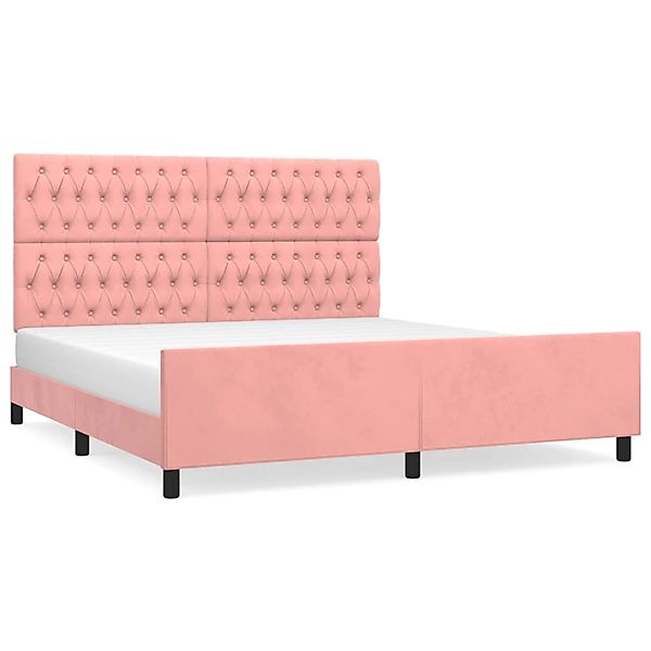 vidaXL Bettgestell mit Kopfteil Rosa 180x200 cm Samt 3125957 günstig online kaufen