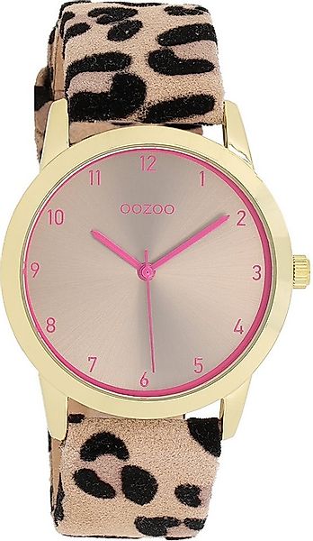 OOZOO Quarzuhr Oozoo Damen Armbanduhr beige schwarz, (Analoguhr), Damenuhr günstig online kaufen