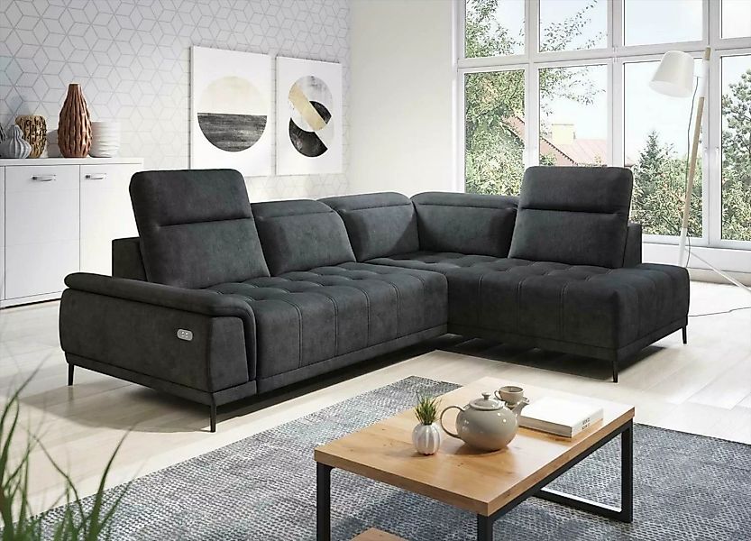 JVmoebel Ecksofa Luxus Schwarze L-Form Wohnlandschaft Polstersofa Modern Ne günstig online kaufen