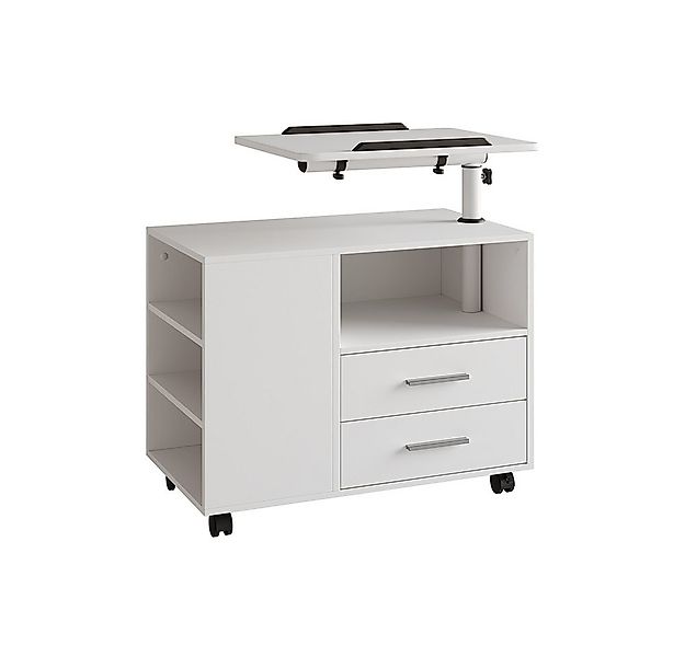 Vicco Nachtschrank Bora, Weiß, 80 x 88 cm mit verstellbarer Arbeitsfläche günstig online kaufen