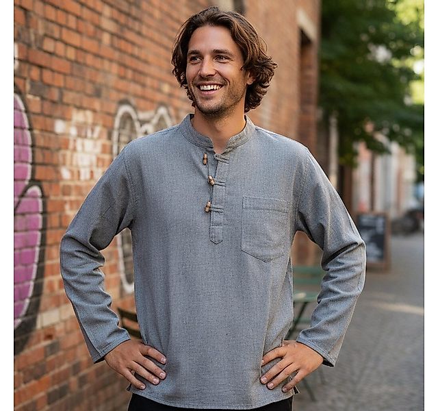 Guru-Shop Hemd & Shirt Nepal Fischerhemd, Goa Hippie Hemd, Yogahemd,.. alte günstig online kaufen