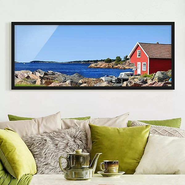 Bild mit Rahmen Architektur & Skyline - Panorama Urlaub in Norwegen günstig online kaufen