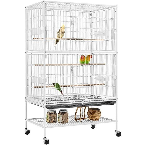 Yaheetech Vogelkäfig, Vogelvoliere Nagerkäfig mit Schmutzwanneneinsatz günstig online kaufen