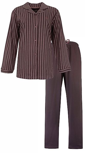 Medaillon Schlafanzug Damen Pyjama lang geknöpft (2 tlg) Modisches Design günstig online kaufen