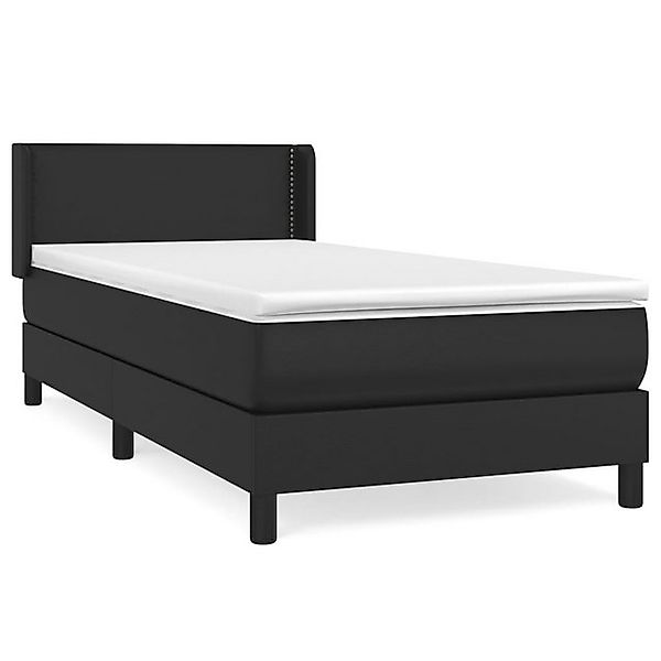 vidaXL Boxspringbett, Boxbett mit Matratze Schwarz 80x200 cm Kunstleder günstig online kaufen