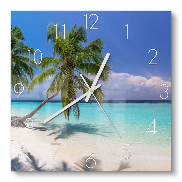 DEQORI Wanduhr 'Paradiesischer Strand' (Glas Glasuhr günstig online kaufen