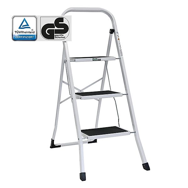 TRUTZHOLM Trittleiter 3 Stufen Klappbar TÜV/GS 150 kg Anti-Rutsch Trittfläc günstig online kaufen