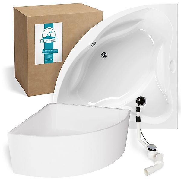 Calmwaters Eckbadewanne Original 140x140 cm Set Wannenträger & Ablaufgarnit günstig online kaufen