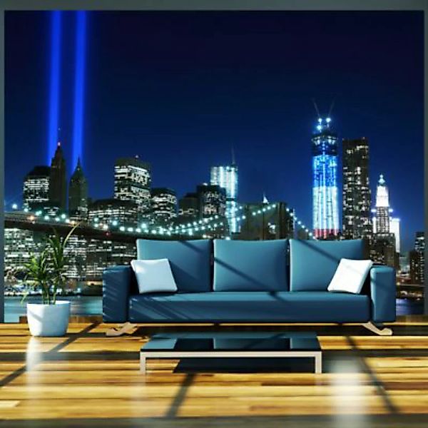 artgeist Fototapete Floodlights over NYC mehrfarbig Gr. 300 x 231 günstig online kaufen