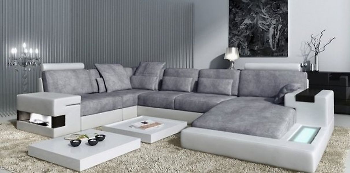 JVmoebel Ecksofa Ledersofa Sofa Couch Polster Garnitur Form XXL Big Sofas, günstig online kaufen