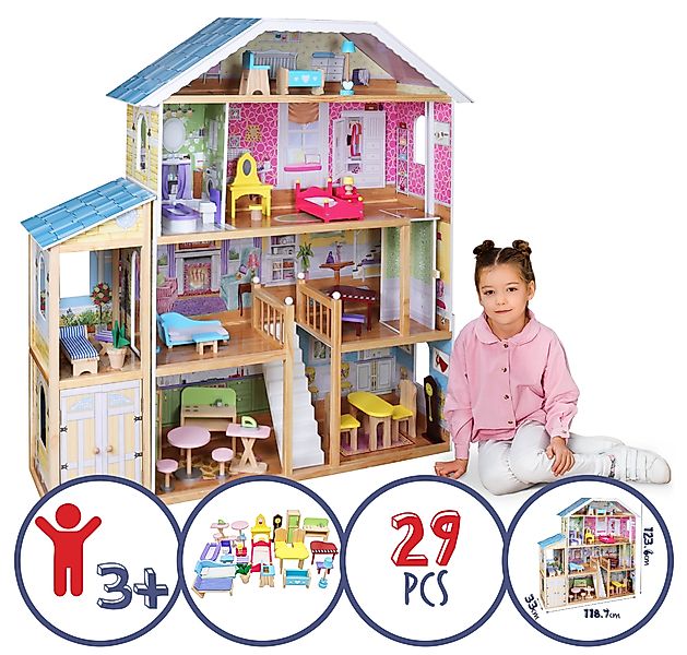Infantastic Puppenhaus XXXL Puppenhaus Holz Kinder günstig online kaufen