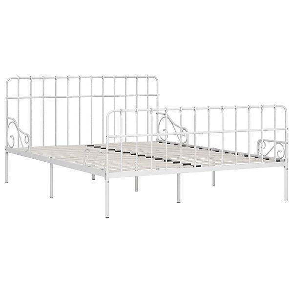 Bettgestell Mit Lattenrost Weiß Metall 200 Ã 200 Cm günstig online kaufen