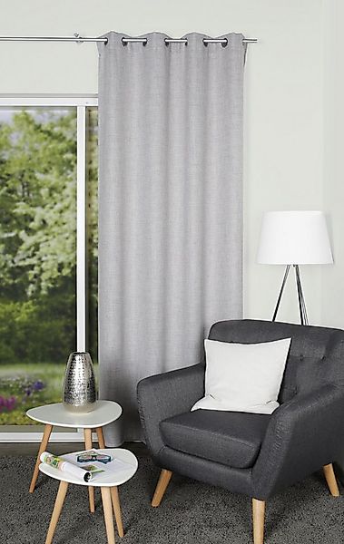 HOME WOHNIDEEN Gardine LINORA (1 St), Ösen, blickdicht, Leinenstruktur, DEK günstig online kaufen