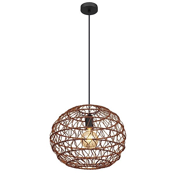 Globo Hängeleuchte Senni Braun Ø 39 cm günstig online kaufen
