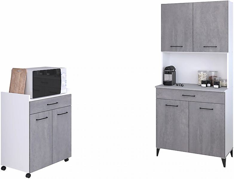 Parisot Mehrzweckschrank-Set Buffetschrank und Beistellschrank auf Rollen, günstig online kaufen