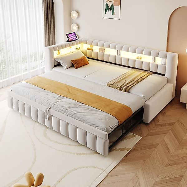 Flieks Daybett, Polsterbett Schlafsofa mit Ausziehbett günstig online kaufen