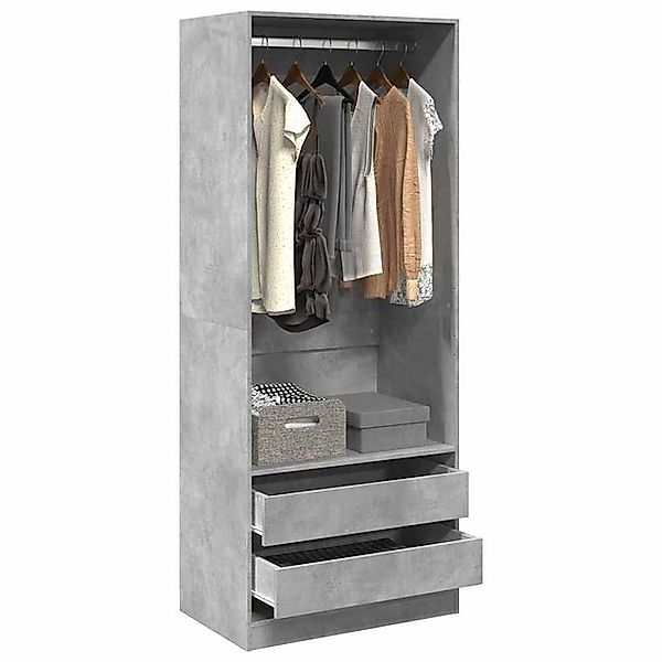 vidaXL Mehrzweckschrank Kleiderschrank Betongrau 80x50x200 cm Holzwerkstoff günstig online kaufen