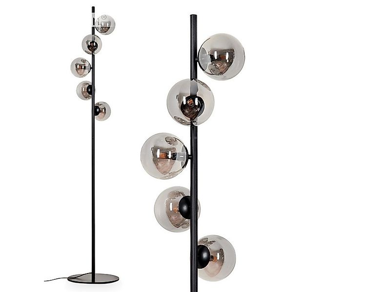 hofstein Stehlampe Stehlampe aus Metall/Glas in Schwarz/Rauchfarben, ohne L günstig online kaufen