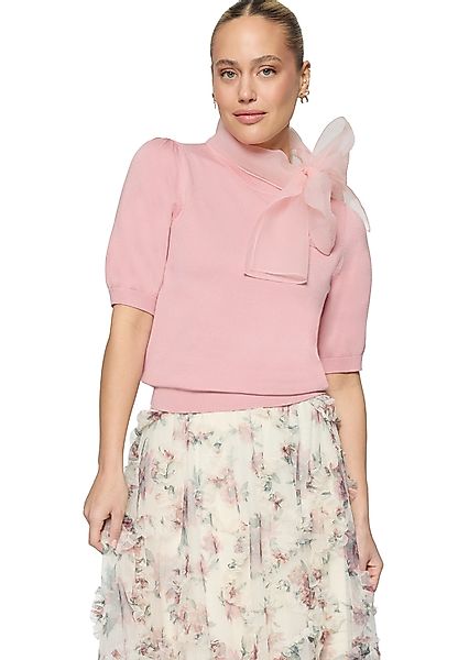 Zero Kurzarmshirt "Damen mit Schleife" 1 drapiert / gerafft günstig online kaufen