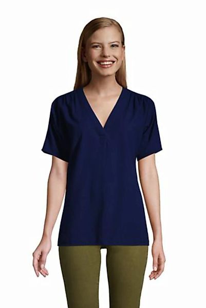 Tunika aus Baumwolle/Viskose mit Textur, Damen, Größe: S Normal, Blau, by L günstig online kaufen