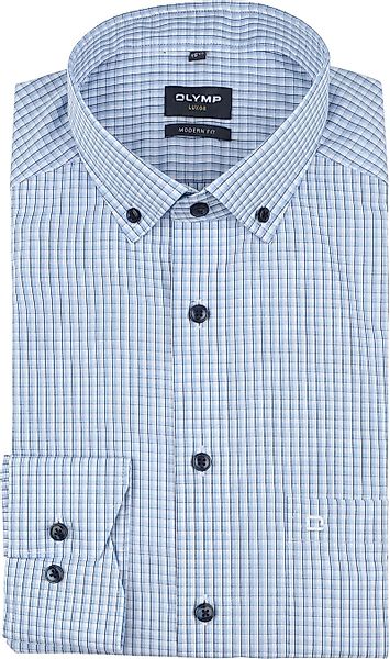 OLYMP Luxor Hemd Kariert Hellblau   - Größe 42 günstig online kaufen