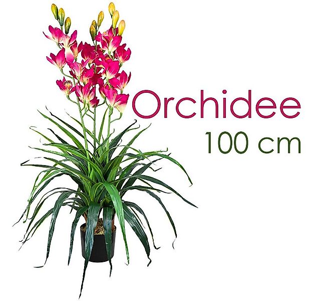 Kunstorchidee Künstliche Orchidee Kunstpflanze Pflanze Rosa Kunstblume Topf günstig online kaufen
