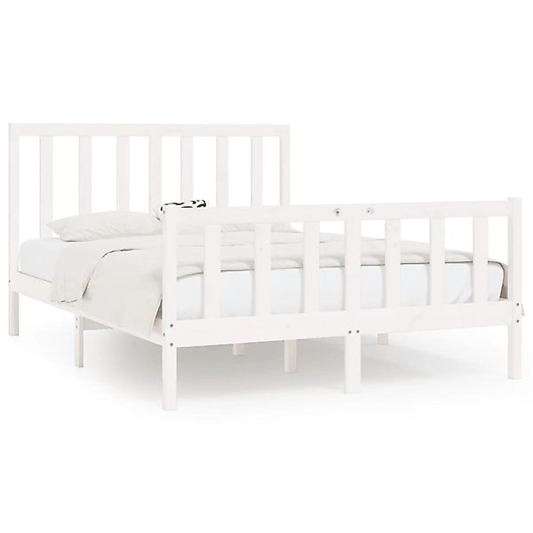 vidaXL Massivholzbett Weiß 140x200 cm1091012 günstig online kaufen