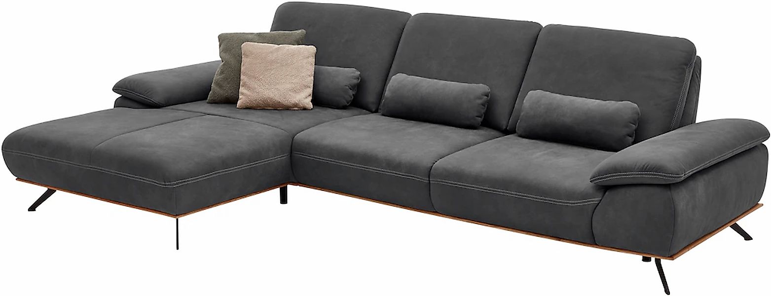Die PlanBar Ecksofa "PN-EM18063 L-Form", wahlweise mit echt bezogenem Rücke günstig online kaufen