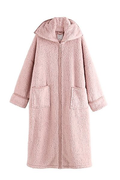 Next Damenbademantel Morgenmantel aus Teddyborg mit Reißverschluss, Polyest günstig online kaufen