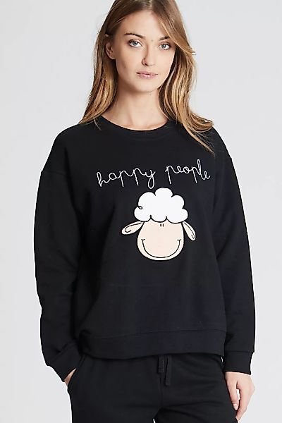 Happy People Sweatshirt langarm Happy Sheep 42 schwarz günstig online kaufen