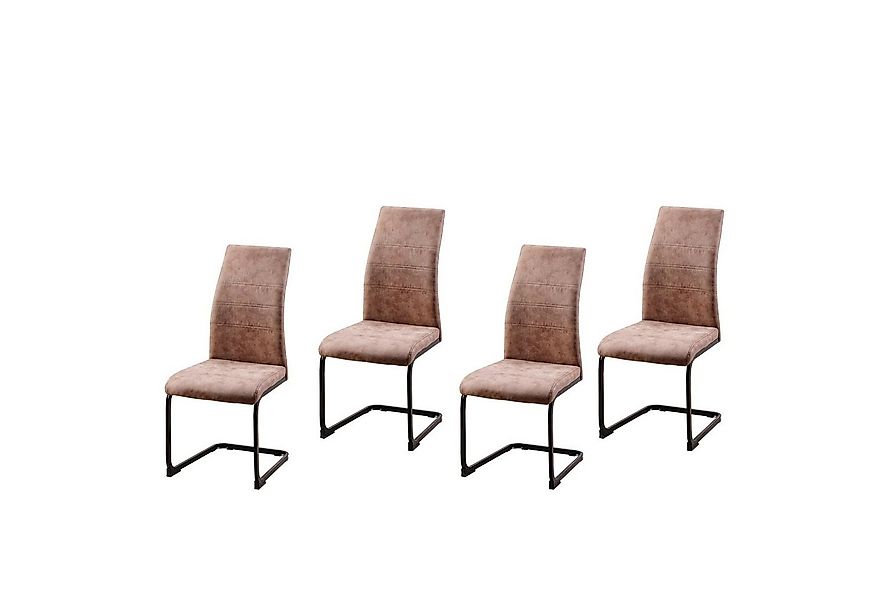 HTI-Line Freischwinger Schwingstuhl SallyP Braun 4er (Set, 4 St), Freischwi günstig online kaufen