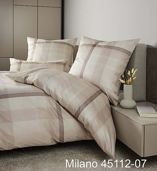 Janine Janine Mako-Satin Bettwäsche MILANO 45112 braun beige Größe:  135x20 günstig online kaufen