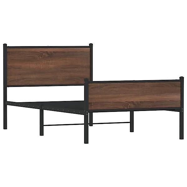 vidaXL Metallbett ohne Matratze Eichen-Optik 107x203 cm 4007954 günstig online kaufen