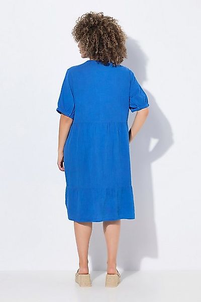 Ulla Popken Hemdblusenkleid Musselin-Kleid A-Linie Tunika-Ausschnitt Halbar günstig online kaufen