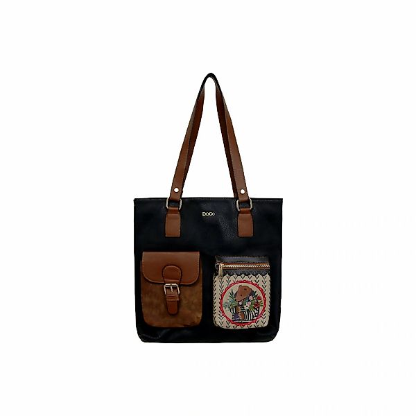 DOGO Umhängetasche "Multi Pocket Bag Bear And Flowers Damen Handtaschen (Fa günstig online kaufen