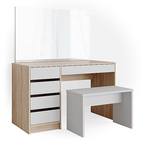 Vicco Schminktisch Sherry, Weiß/Sonoma, 120 cm günstig online kaufen