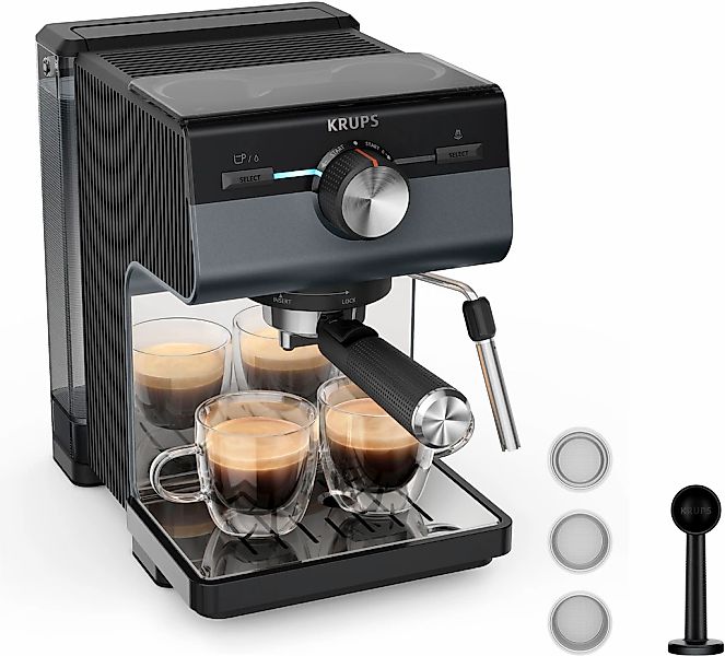 Krups Espressomaschine "XP384G Authentic+, Siebträger" intuitives Bedienfel günstig online kaufen