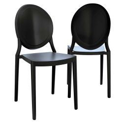 Stapelstuhl schwarz In- und Outdoor Stühle aus Kunststoff 46 cm Sitzhöhe (2 günstig online kaufen