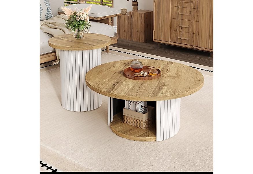 HAUSS SPOLE Couchtisch rund Wohnzimmertisch Multifunktionaler Beistelltisch günstig online kaufen