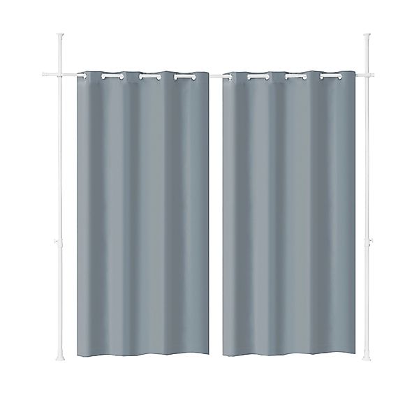 SoBuy Raumteiler Verstellbar Verdunklungsvorhang mit Gardinenstange Dunkelg günstig online kaufen