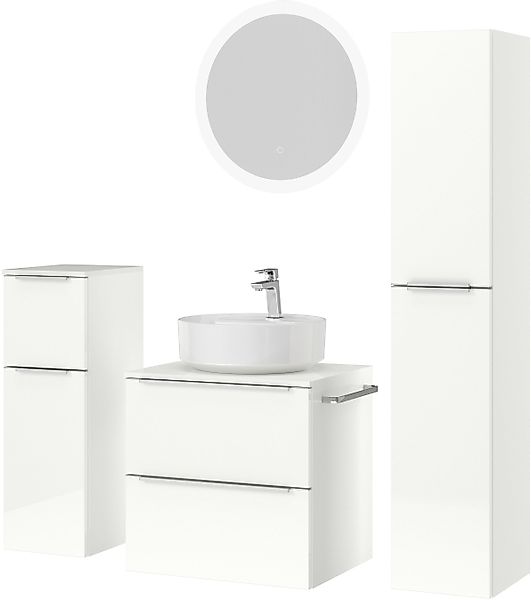 nobilia® Badmöbel-Set »Alvene«, (4 St., vormontiert, mit Soft-Close), Hochg günstig online kaufen