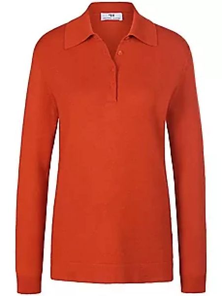 Polo-Pullover Modell Pia Peter Hahn Seide/Kaschmir orange günstig online kaufen