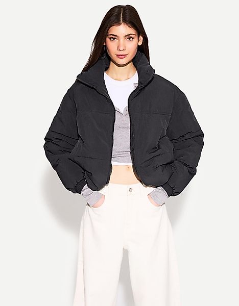 Bershka Puffjacke Damen L Schwarz günstig online kaufen